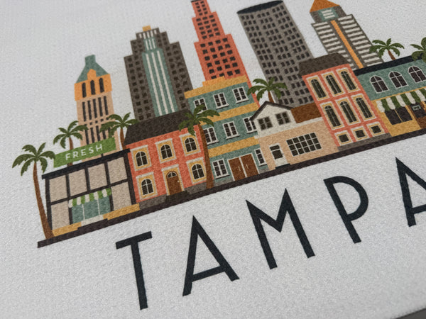 Tampa Florida Skyline Microfiber Kitchen and Hand Towel