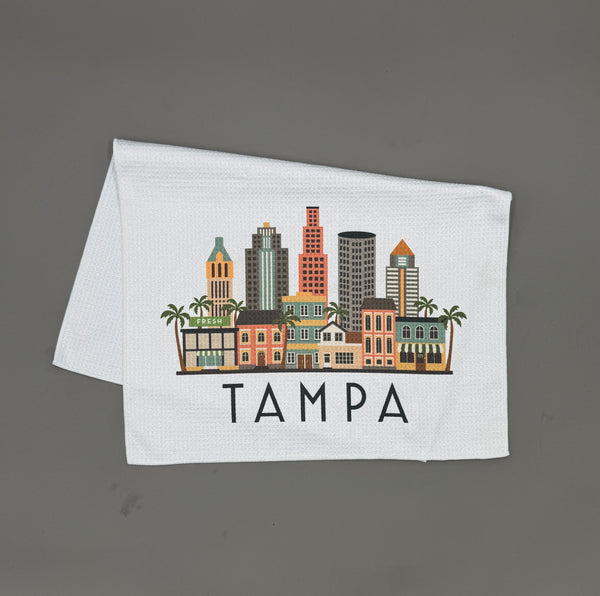 Tampa Florida Skyline Microfiber Kitchen and Hand Towel