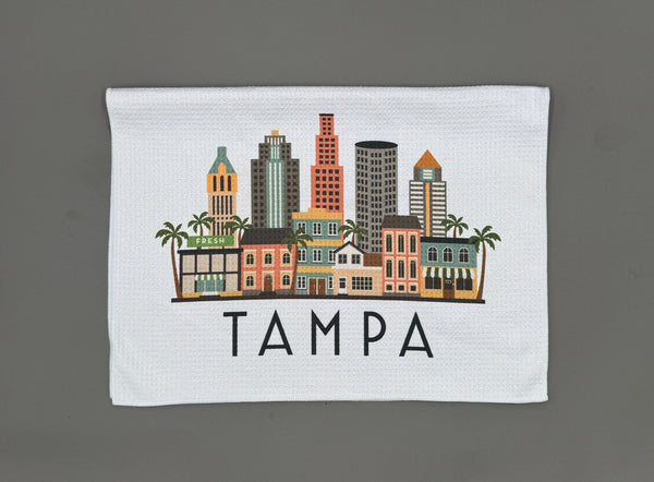 Tampa Florida Skyline Microfiber Kitchen and Hand Towel