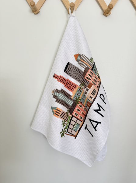 Tampa Florida Skyline Microfiber Kitchen and Hand Towel