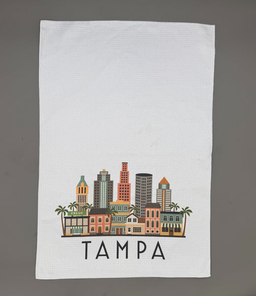 Tampa Florida Skyline Microfiber Kitchen and Hand Towel