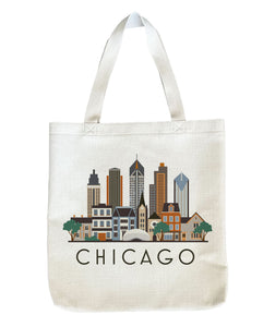 Chicago City Skyline Tote Bag | Shopping Tote Beach Bag