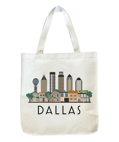 Dallas Texas City Skyline Tote Bag | Shopping Tote Beach Bag