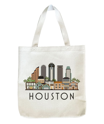 Houston Texas City Skyline Tote Bag | Shopping Tote Beach Bag