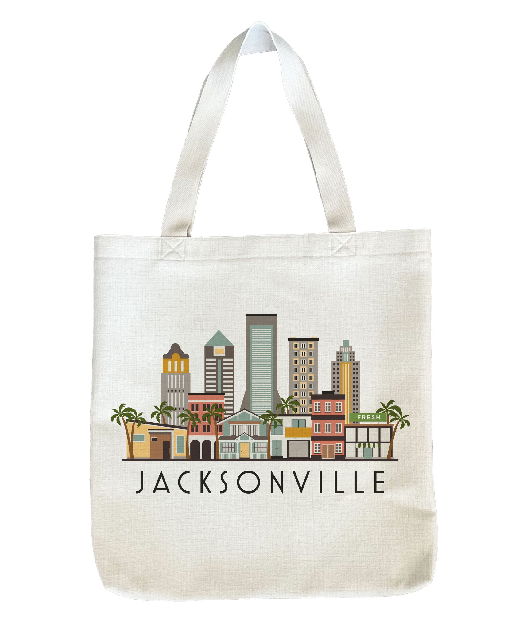 Jacksonville Florida City Skyline Tote Bag | Shopping Tote Beach Bag