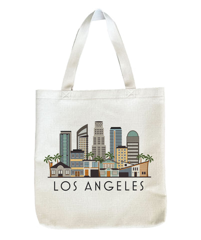 Los Angeles California City Skyline Tote Bag | Shopping Tote Beach Bag