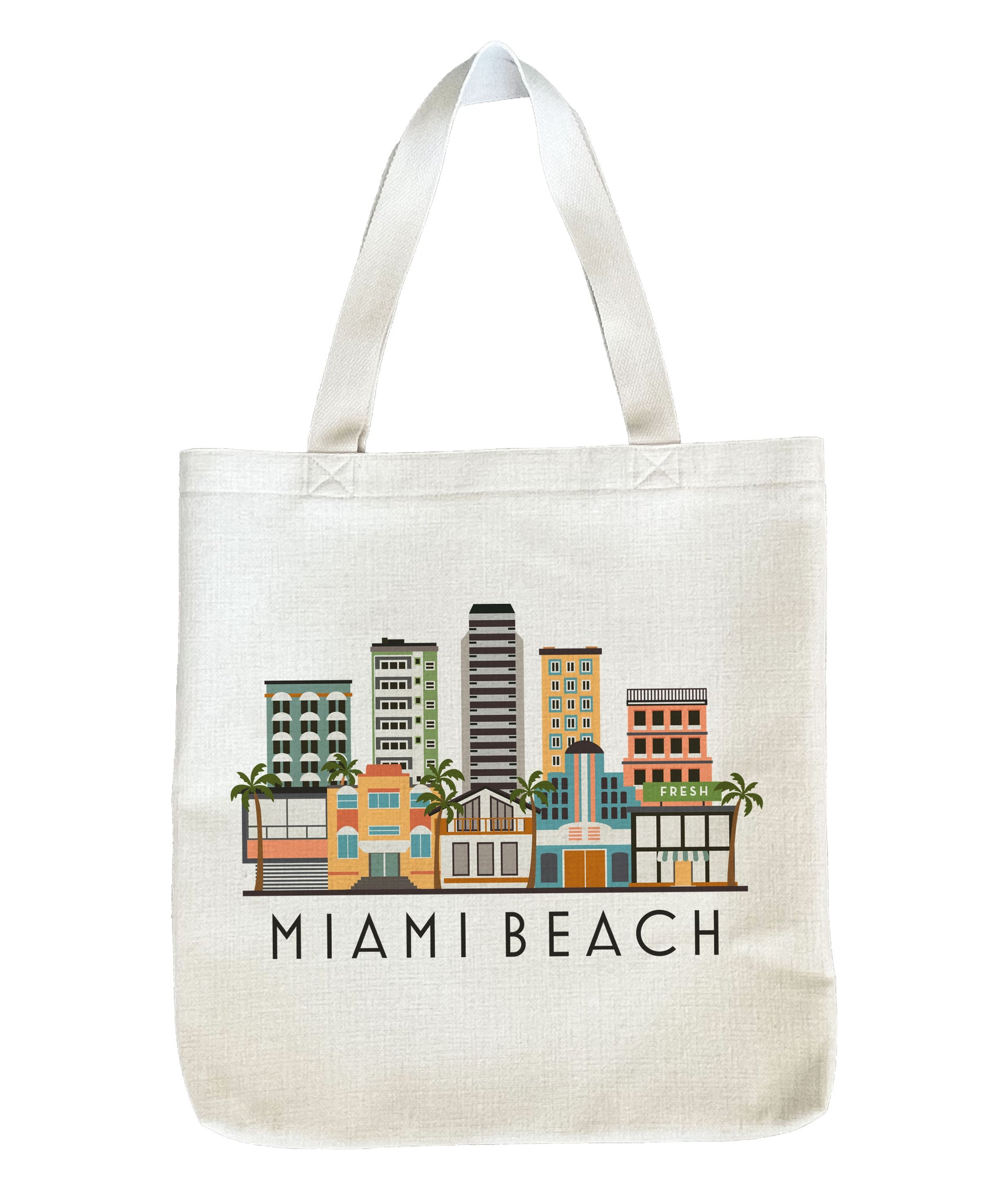 Miami Beach Florida City Skyline Tote Bag | Shopping Tote Beach Bag