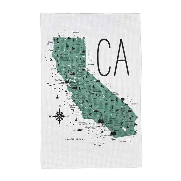 California State Map Microfiber Kitchen Towel