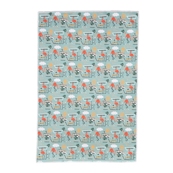 Florida Flamingo Microfiber Kitchen and Hand Tea Towel