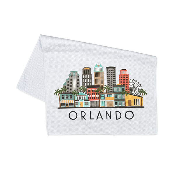 Orlando Florida Skyline Microfiber Kitchen and Hand Tea Towel