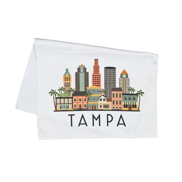 Tampa Florida Skyline Microfiber Kitchen and Hand Towel