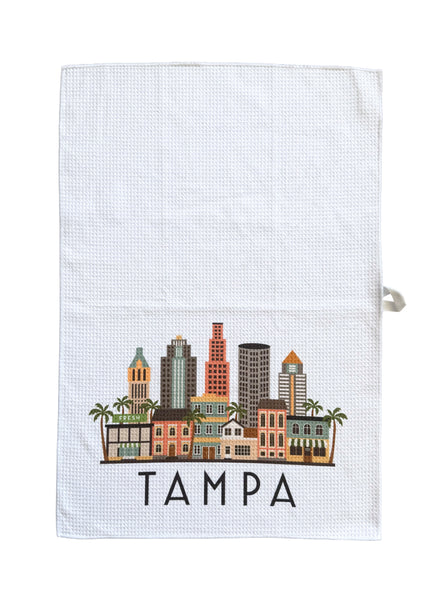 Tampa Florida Skyline Graphic Microfiber Kitchen Towel