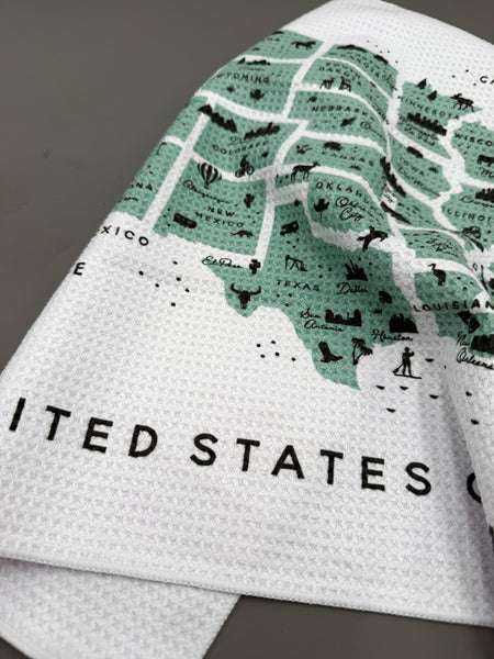 United States Map Microfiber Kitchen and Hand Towel