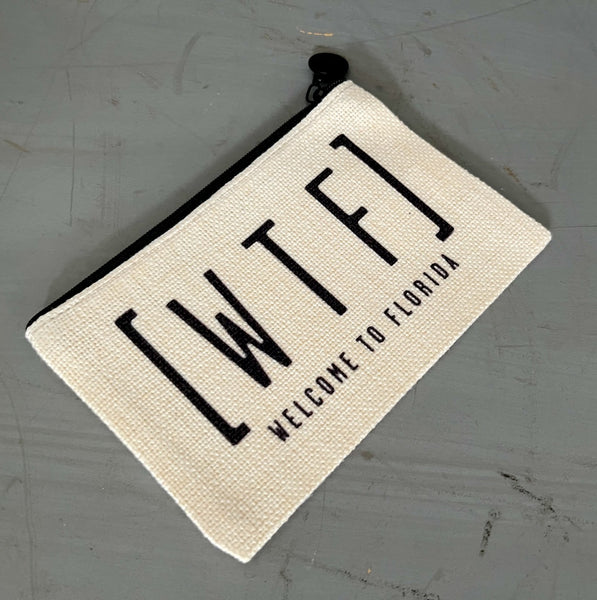 WTF Welcome to Florida Flat Coin Purse Zipper Gift Credit Card Pouch