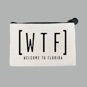 WTF Welcome to Florida Flat Coin Purse Zipper Gift Credit Card Pouch