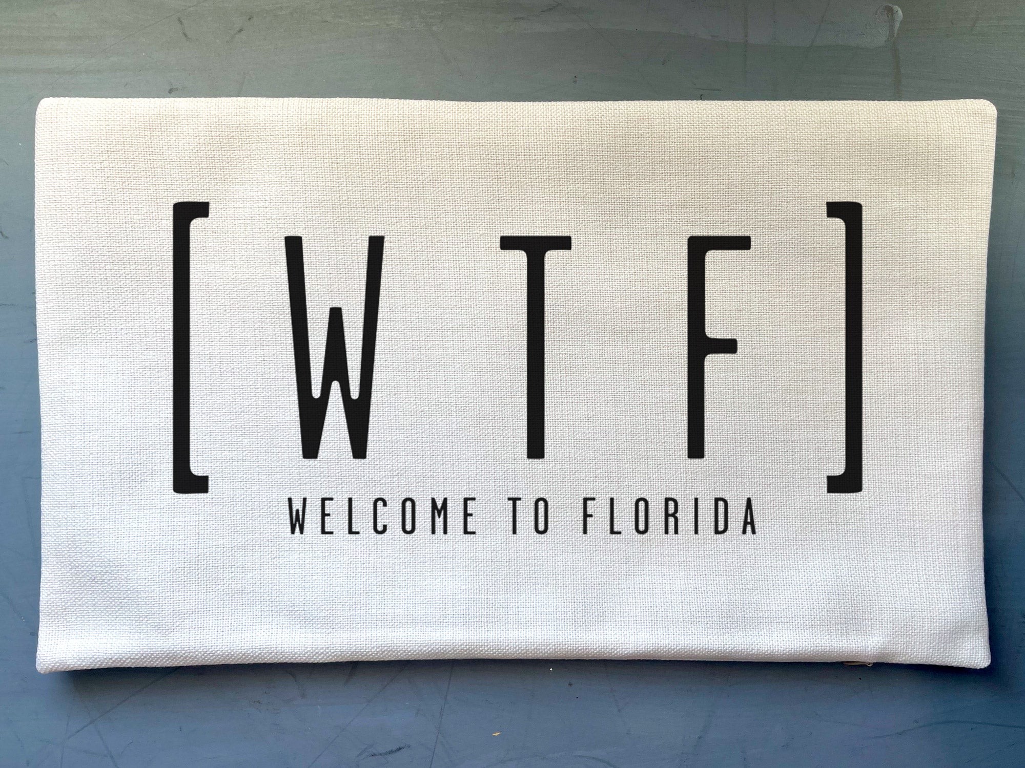 WTF Welcome To Florida Pillow | Decorative Throw Pillow Cover Cushion Sham