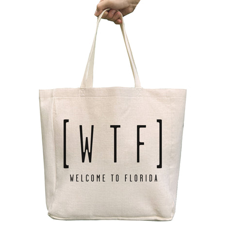 WTF Welcome to Florida Tote Bag | Shopping Tote Beach Bag