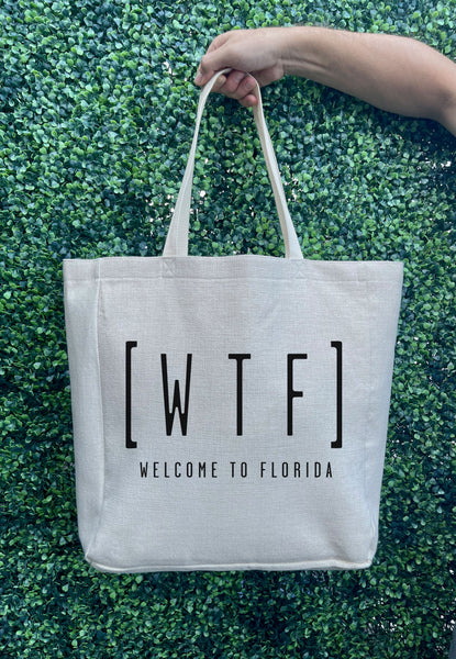 WTF Welcome to Florida Tote Bag | Shopping Tote Beach Bag