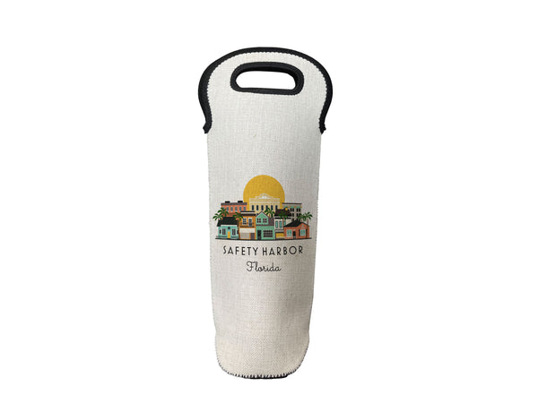 Safety Harbor Florida Skyline Wine Carrier Bottle Holder Tote