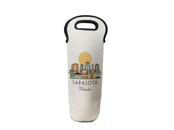 Sarasota Florida Wine Carrier Bottle Holder Tote