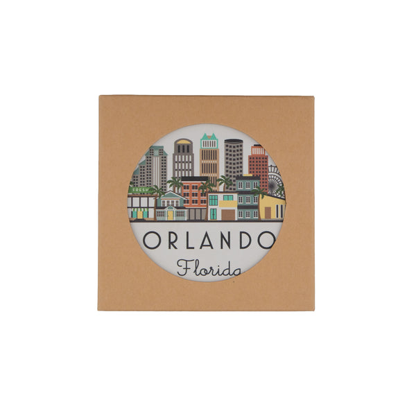 Orlando Florida Skyline Absorbent Ceramic Coaster