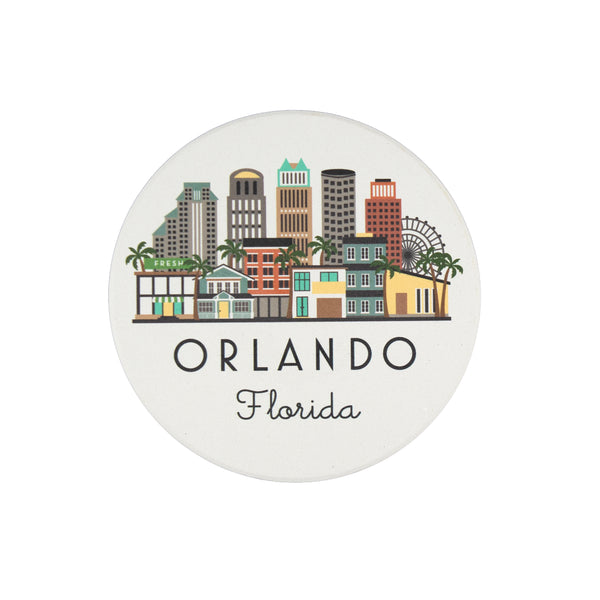 Orlando Florida Skyline Absorbent Ceramic Coaster