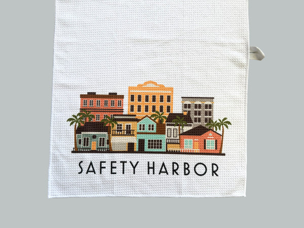 Safety Harbor Florida Skyline Graphic Microfiber Kitchen Towel