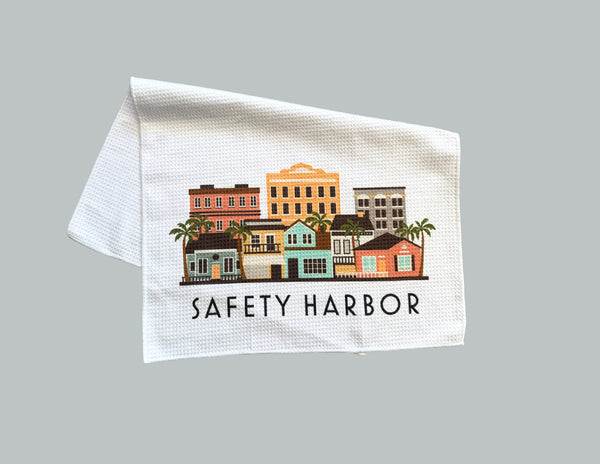 Safety Harbor Florida Skyline Graphic Microfiber Kitchen Towel