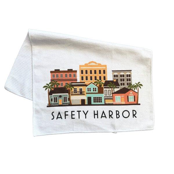 Safety Harbor Florida Skyline Graphic Microfiber Kitchen Towel