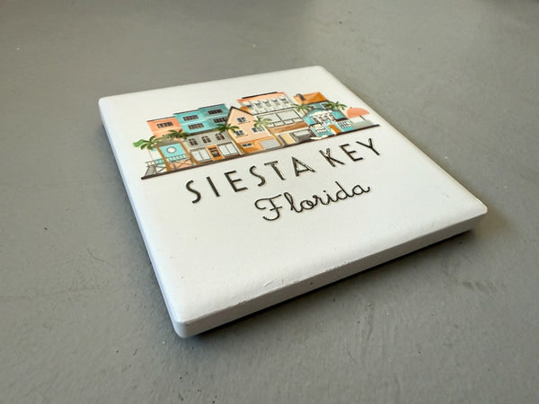 Siesta Key Illustrated Skyline Ceramic Fridge Magnet