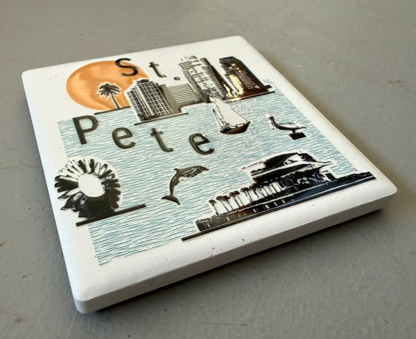 St. Petersburg Florida Collage Skyline Ceramic Fridge Magnet