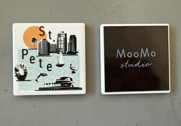 St. Petersburg Florida Collage Skyline Ceramic Fridge Magnet