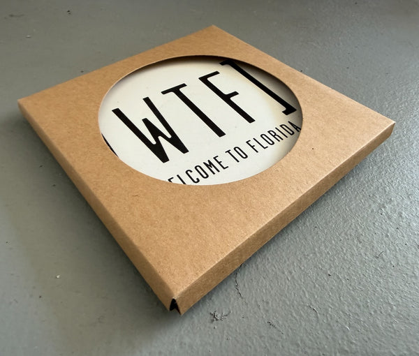 WTF Welcome to Florida Absorbent Flat Ceramic Coaster with Cork Backing