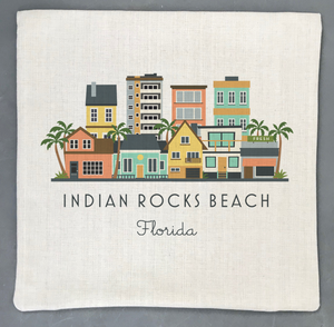 Indian Rocks Beach Florida Pillow Cover | Skyline Cityscape Decorative Throw Pillow Cushion Sham