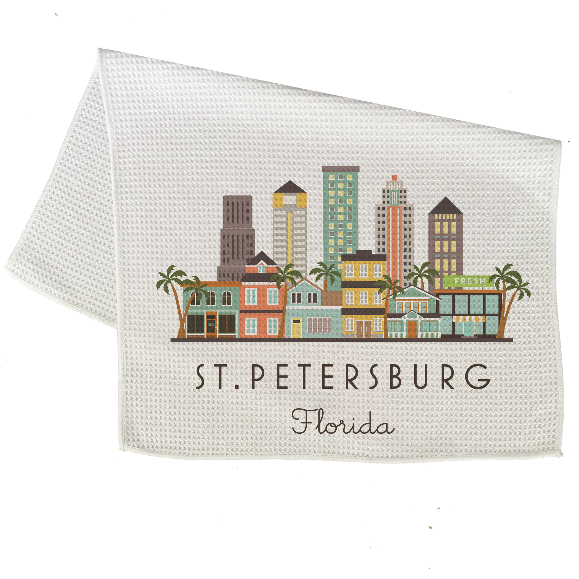 St. Petersburg Graphic Skyline Microfiber Kitchen Towel Colorful Print
