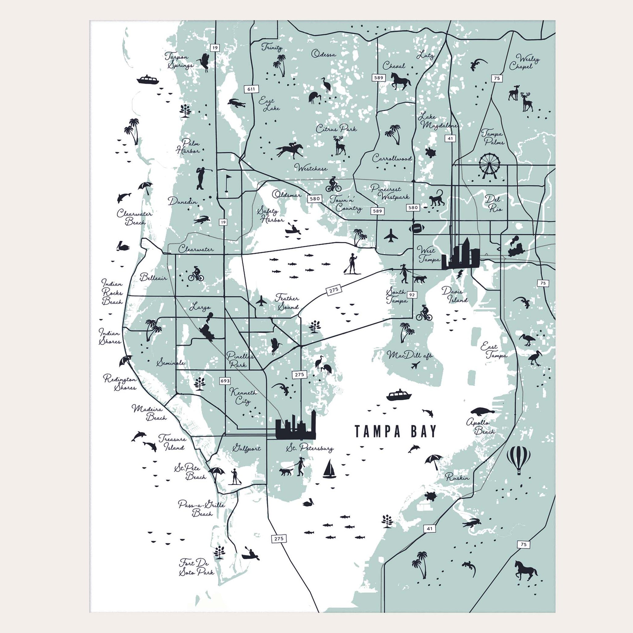 Ocala - Florida Engraved Map Tumbler in Matte White